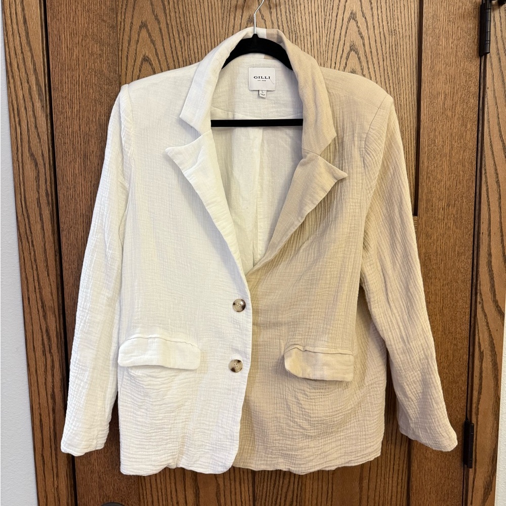 Gilli Women's Cream Textured Blazer